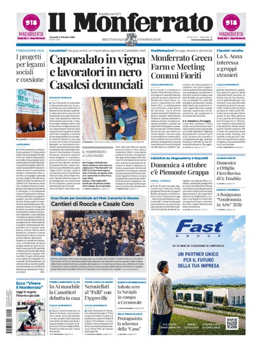 Il Monferrato - Edizione 72 del 02/10/2026